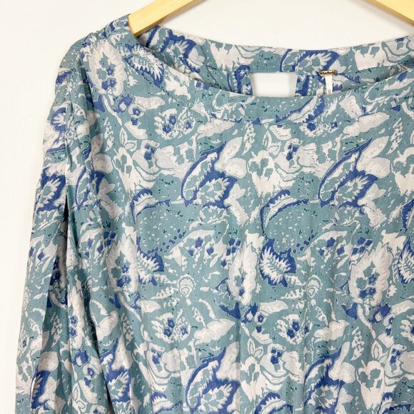 Free People Silver Sun Mini Dress Boho Festival Floral Cutout Back Size Medium W - Picture 3 of 5